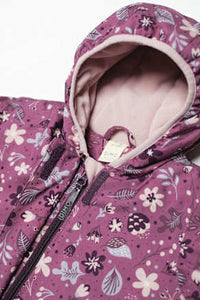Schneeanzug mit Blumen-Muster, rosa, Gr. 86/92, 1 St