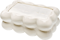 Keramische tissuebox "Bubbles", wit (25,7 x 16,2 x 10,7 cm), 1 stuk