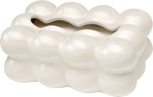 Keramische tissuebox "Bubbles", wit (25,7 x 16,2 x 10,7 cm), 1 stuk