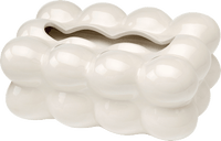 Keramische tissuebox "Bubbles", wit (25,7 x 16,2 x 10,7 cm), 1 stuk