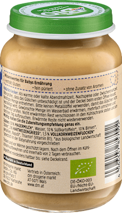 Abendbrei Süßkartoffel - Birne ab dem 6. Monat, 190 g