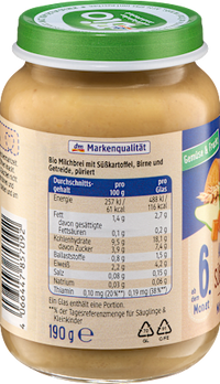 Abendbrei Süßkartoffel - Birne ab dem 6. Monat, 190 g
