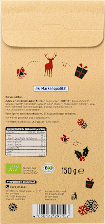 Adventsgebäck, Mini Dinkel Spekulatius mit Zimt & Nelken, 150 g
