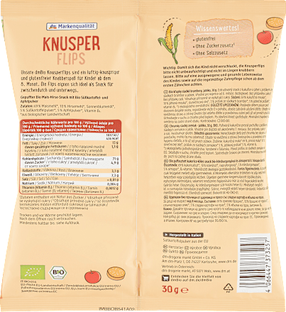 Babysnack Knusper-Flips Süßkartoffel-Apfel, ab dem 8. Monat, 30 g