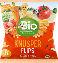Babysnack Knusper Flips Tomate-Karotte ab 8 Monaten, 30 g