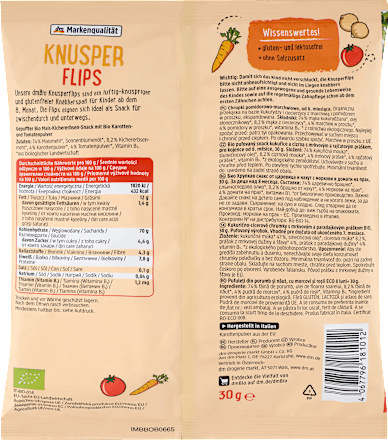 Babysnack Knusper Flips Tomate-Karotte ab 8 Monaten, 30 g