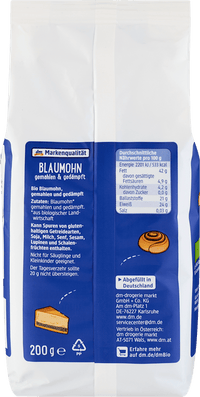 Blaumohn, gemahlen & gedämpft, 200 g
