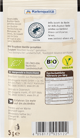 Bourbon-Vanille gemahlen, 5 g