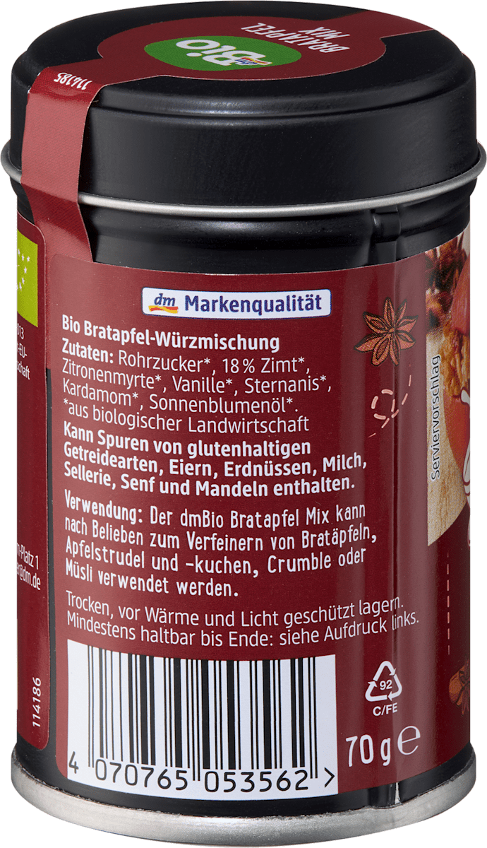 dmBio Bratapfelgewürz, 70 g
