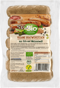 Bratwürstchen, Tofu & Weizeneiweiß, 250 g