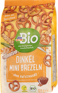 Brezeln, Dinkel ohne Aufstreusalz, mini, 125 g