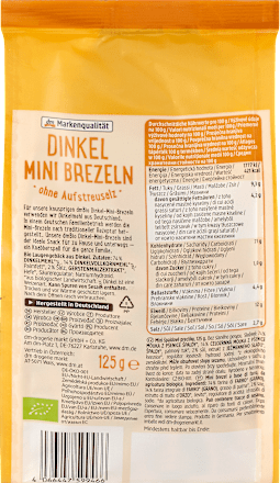 Brezeln, Dinkel ohne Aufstreusalz, mini, 125 g