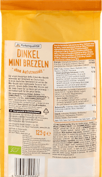 Brezeln, Dinkel ohne Aufstreusalz, mini, 125 g