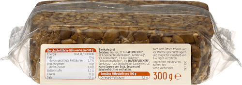 Brot, Das Pure Hafer & Saaten, 300 g