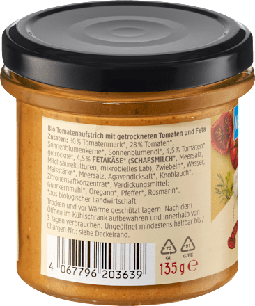 Broodbeleg, gedroogde tomaat &amp; feta, 135 g