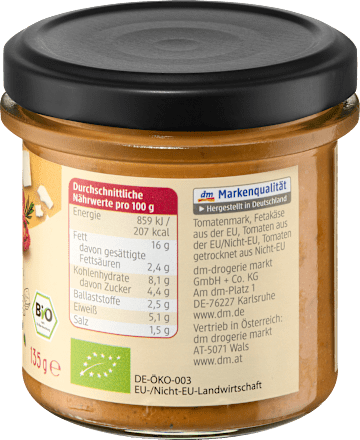 Brotaufstrich, Getrocknete Tomate & Feta, 135 g