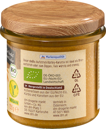 Brotaufstrich, Kürbis Karotte, 135 g