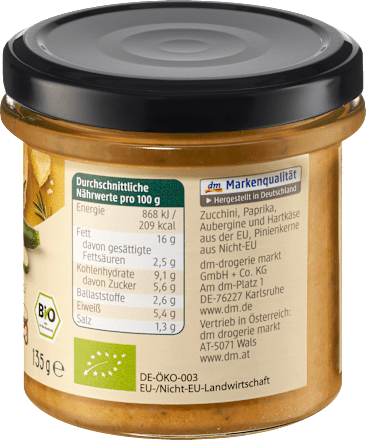 Brotaufstrich, Mediterranes Gemüse & Käse, 135 g