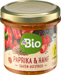 Brotaufstrich, Saatenaufstrich Paprika & Hanf, 135 g