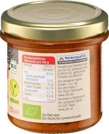 Brotaufstrich, Saatenaufstrich Tomate & Quinoa, 135 g
