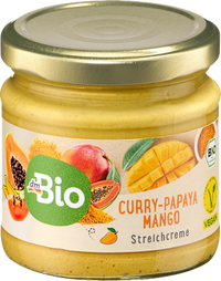 Brotaufstrich, Streichcreme Curry-Papaya Mango, 180 g