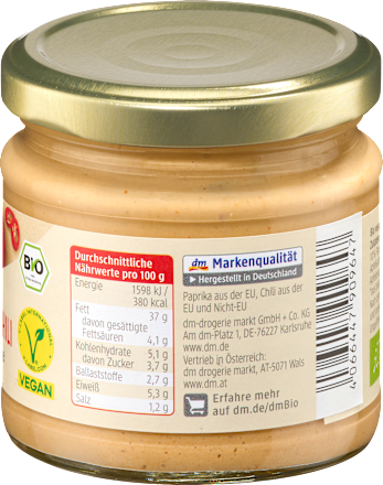 Brotaufstrich, Streichcreme Paprika-Chili, 180 g