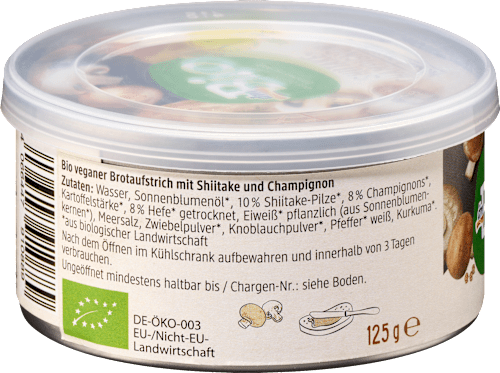 Brotaufstrich, Vegane Pastete Shiitake-Champignon, 125 g