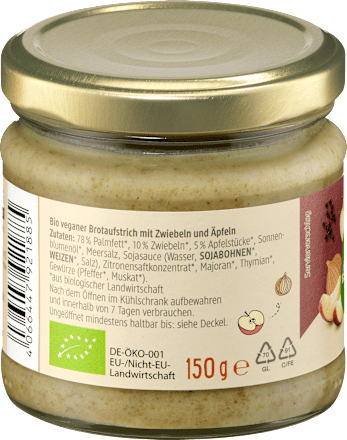 Brotaufstrich, Veganes Zwiebelschmalz, 150 g