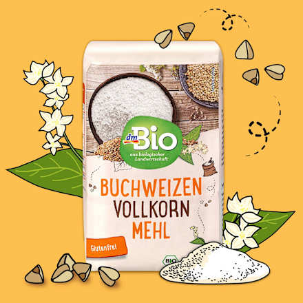 Buchweizenmehl Vollkorn, glutenfrei, 500 g