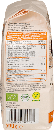 Buchweizenmehl Vollkorn, glutenfrei, 500 g