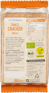 Cracker, Dinkel natur, 100 g