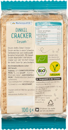 Cracker, Dinkel Sesam, 100 g