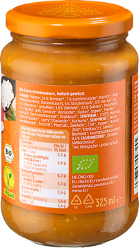 Currysoße, Indisch, cremig-pikant, 325 ml