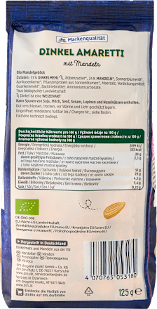 Dinkel Amaretti mit Mandeln, 125 g
