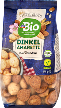 Dinkel Amaretti mit Mandeln, 125 g
