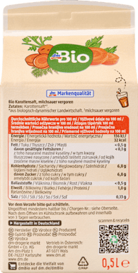 Direktsaft, Karotte, 0,5 l