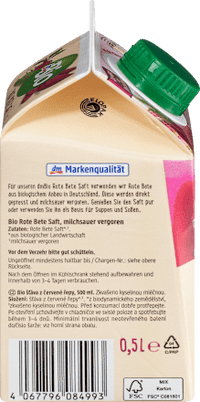 Direktsaft, Rote Bete, 0,5 l