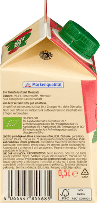 Direktsaft, Tomaten mit Meersalz, 0,5 l