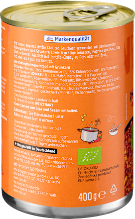 Eintopf, Veganes Chili con Grünkern, 400 g