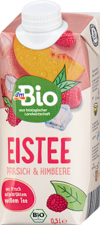 Eistee, weißer Tee mit Pfirsich & Himbeere, 500 ml
