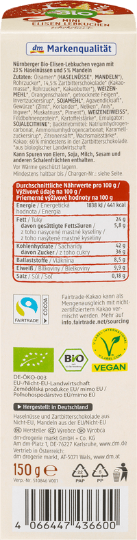 dmBio Elisen Lebkuchen mini, 150 g