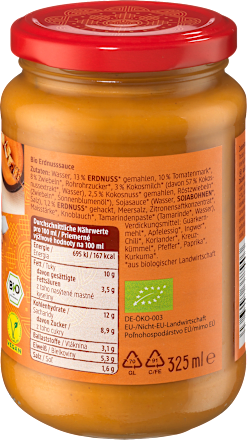 Erdnusssoße Saté, würzig-nussig, 325 ml