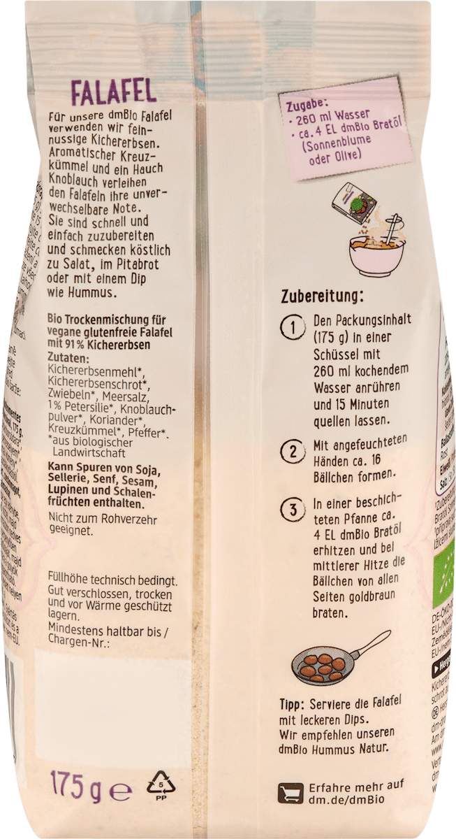 Falafels dmBio, sans gluten, 175 g