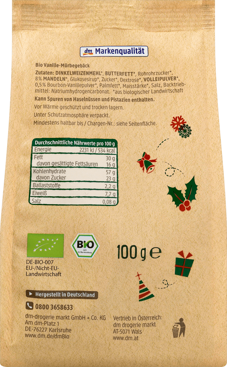dmBio Feine Vanille-Kipferl, 100 g