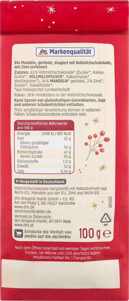 dmBio Feine Zimt Mandeln, 100 g