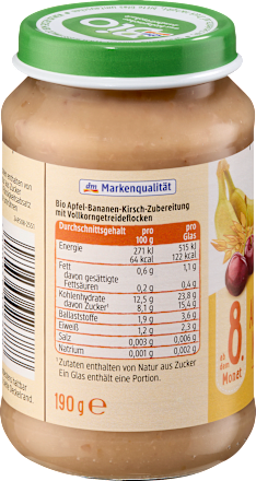 Frucht & Getreide Apfel-Banane-Kirsch Müsli ab dem 8. Monat, 190 g