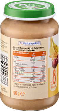 Frucht & Getreide Apfel-Banane-Kirsch Müsli ab dem 8. Monat, 190 g
