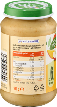 Frucht & Getreide Apfel, Banane, Mango Müsli in Kokos, ab dem 6. Monat, 190 g