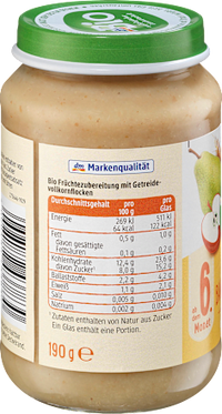 Frucht & Getreide Apfel-Birne-Banane mit Vollkorn ab dem 6. Monat, 190 g