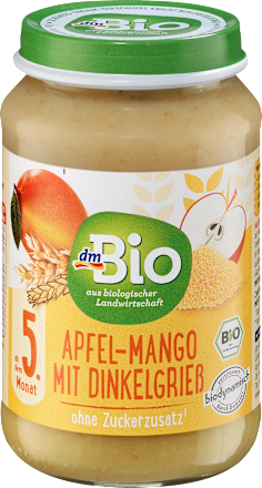 Frucht & Getreide Apfel-Mango mit Dinkelgrieß ab dem 5. Monat, 190 g
